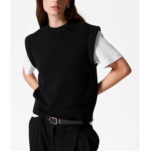 NWT Black Knitted Wool + Cotton Blend & Other Stories Vest, size XS